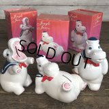 Vintage Happy Hippo Ceramic Piggy Bank Set of 3 (J773)