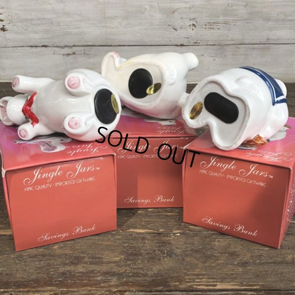 画像4: Vintage Happy Hippo Ceramic Piggy Bank Set of 3 (J773)