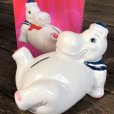 画像6: Vintage Happy Hippo Ceramic Piggy Bank Set of 3 (J773)