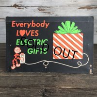 50s Vintage Reddy Kilowatt Store Display Cardboard Sign (J780) 