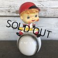 SALE Vintage Ceramic Bobble Head Doll Baseball (J788)