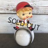 SALE Vintage Ceramic Bobble Head Doll Baseball (J788)