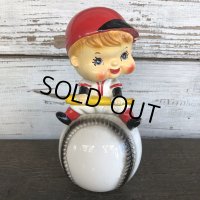 SALE Vintage Ceramic Bobble Head Doll Baseball (J788)