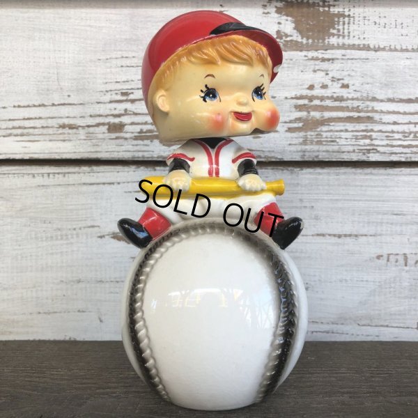 画像9: SALE Vintage Ceramic Bobble Head Doll Baseball (J788)
