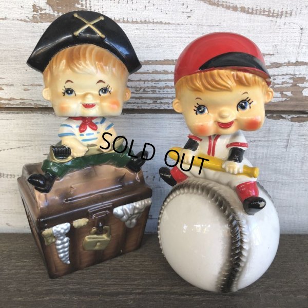 画像10: SALE Vintage Ceramic Bobble Head Doll Baseball (J788)