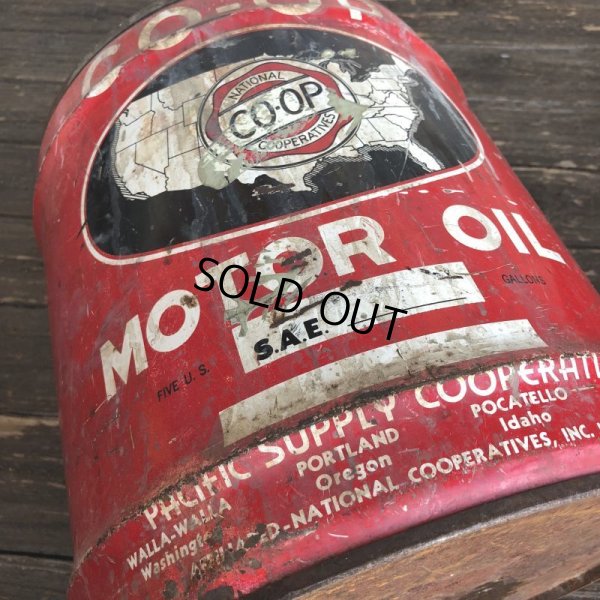 画像8: Vintage Oil can CO-OP Motor Oil 5 U.S. GALLONS (J806)