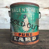 Vintage BALENTINE'S Pure Pig Lard Tin Can (J808)  