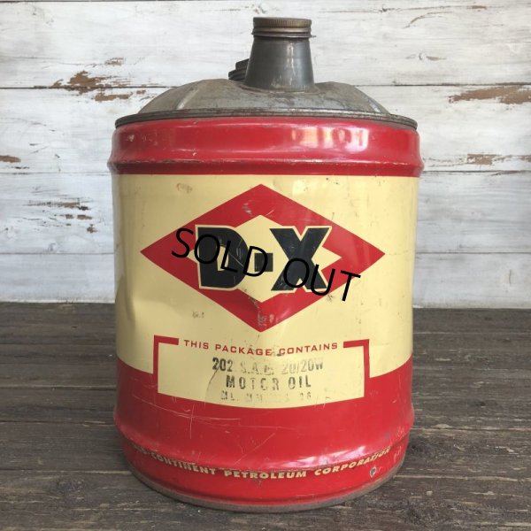 画像1: Vintage Oil can D-X Motor Oil 5 U.S. GALLONS (J803)  