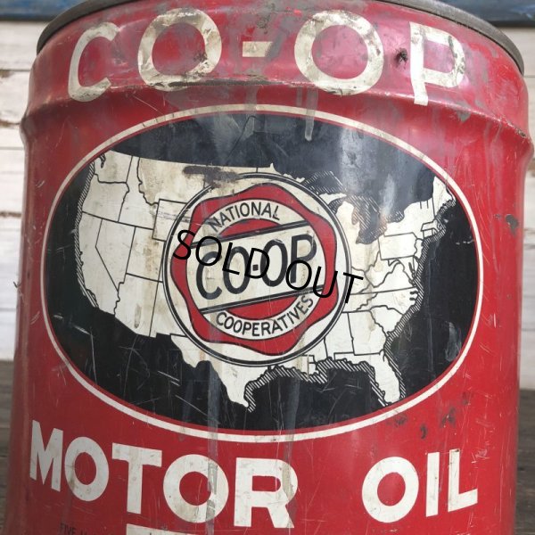 画像10: Vintage Oil can CO-OP Motor Oil 5 U.S. GALLONS (J806)