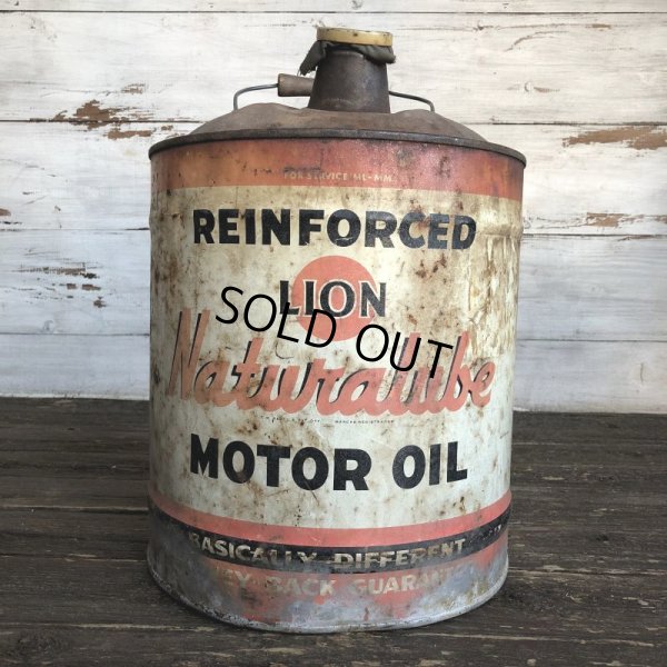 画像1: Vintage Oil can LION Motor Oil 5 U.S. GALLONS (J804)  
