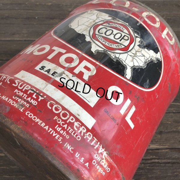 画像7: Vintage Oil can CO-OP Motor Oil 5 U.S. GALLONS (J806)