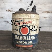 Vintage Oil can HAVOLINE Motor Oil 5 U.S. GALLONS (J805)  