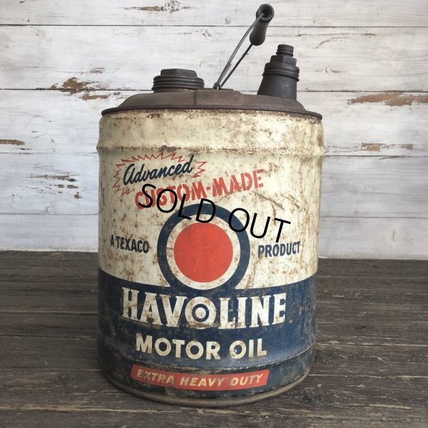 画像1: Vintage Oil can HAVOLINE Motor Oil 5 U.S. GALLONS (J805)  