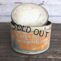 30s Vintage Brach's SUPREME white MARSHMALLOWS can (J819)