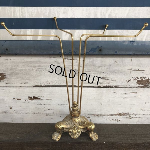 画像8: Vintage Brass Toned Counter Top Wire display Rack (J816)