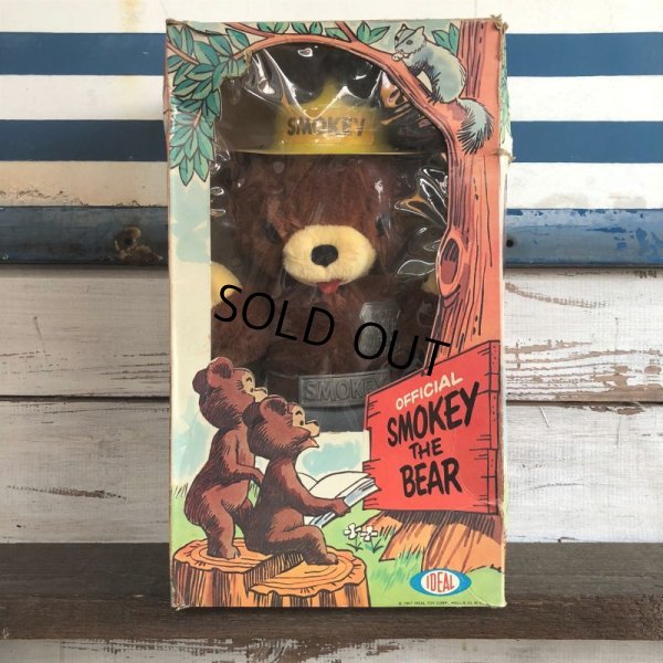 画像1: 60s Vintage IDEAL Smokey The Bear 12' Plush Doll with Box (J843)