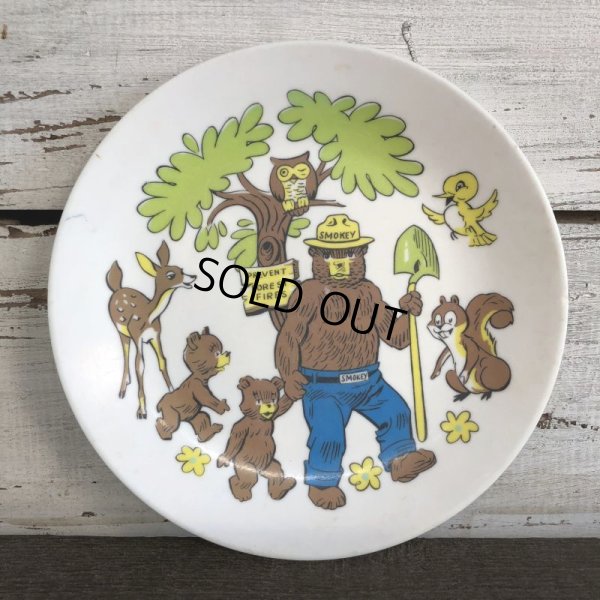 画像1: Vintage Smokey The Bear Plastic Plate (J839)