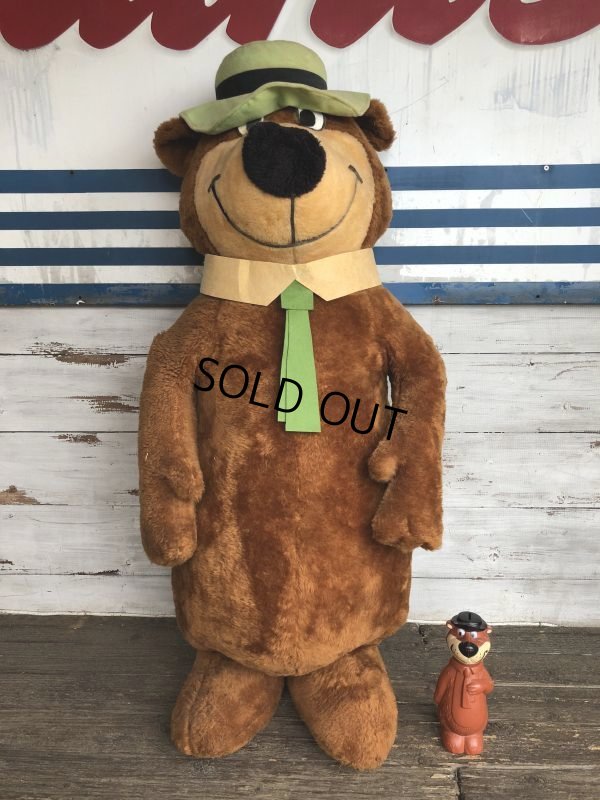 画像1: 80s Hanna Barbera Yogi Bear 4ft Huge Plush (J847)