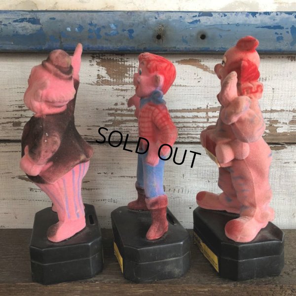 画像4: 70s Vintage Howdy Doody Flocked Plastic Bank Doll Set (J860)
