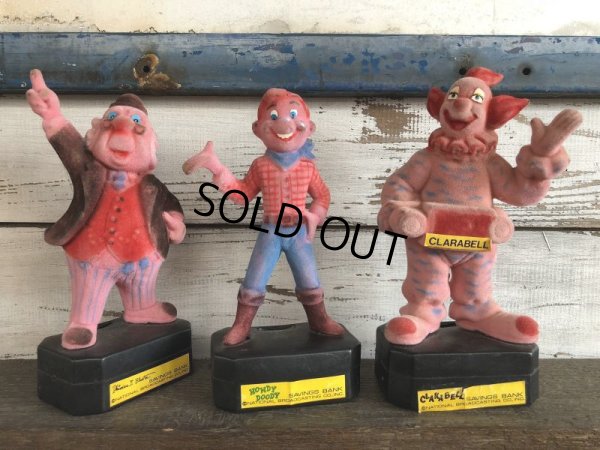画像10: 70s Vintage Howdy Doody Flocked Plastic Bank Doll Set (J860)