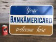 画像1: 60s Vintag BANK OF AMERICA Double Side Sign  (J941) (1)