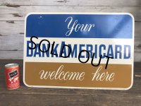 60s Vintag BANK OF AMERICA Double Side Sign  (J941)