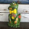 画像7: 70s Vintag  Hippie Flower Power Ceramic Frog Bank (J948)