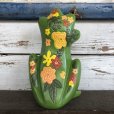 画像4: 70s Vintag  Hippie Flower Power Ceramic Frog Bank (J948)