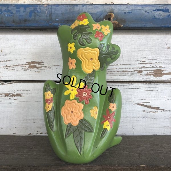 画像4: 70s Vintag  Hippie Flower Power Ceramic Frog Bank (J948)