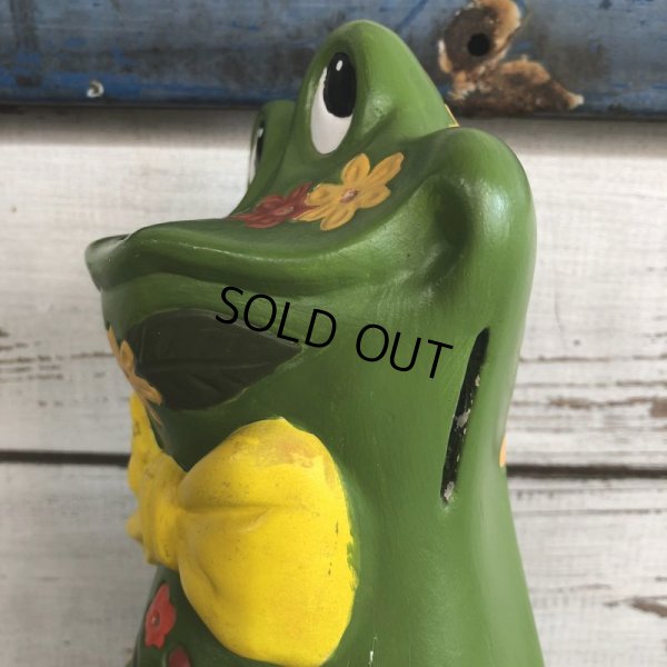 画像6: 70s Vintag  Hippie Flower Power Ceramic Frog Bank (J948)