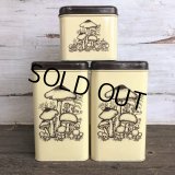 70s Vintage Mushrom Canister Tin Can Set (J946)