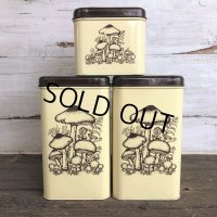 70s Vintage Mushrom Canister Tin Can Set (J946)