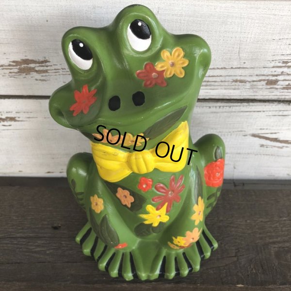 画像2: 70s Vintag  Hippie Flower Power Ceramic Frog Bank (J948)