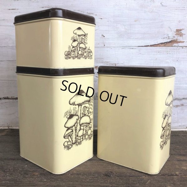 画像2: 70s Vintage Mushrom Canister Tin Can Set (J946)