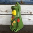 画像3: 70s Vintag  Hippie Flower Power Ceramic Frog Bank (J948)