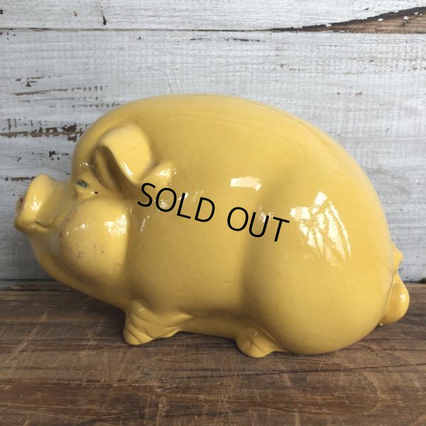 画像4: Vintage Ceramic Piggy Bank Yellow (J953)