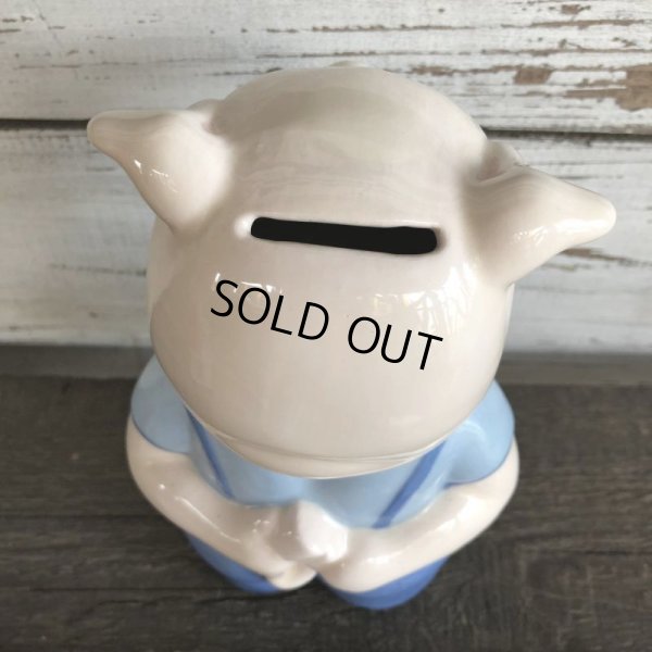 画像7: Vintage Ceramic Piggy Bank Blue (J955)