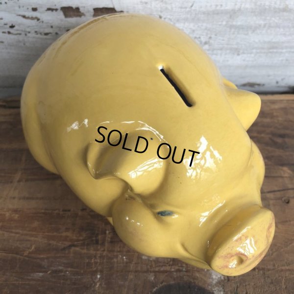 画像8: Vintage Ceramic Piggy Bank Yellow (J953)