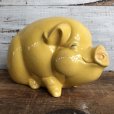 画像1: Vintage Ceramic Piggy Bank Yellow (J953) (1)