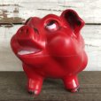 画像6: Vintage Plastic Piggy Bank Red (J954)