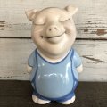 Vintage Ceramic Piggy Bank Blue (J955)