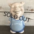 Vintage Ceramic Piggy Bank Blue (J955)