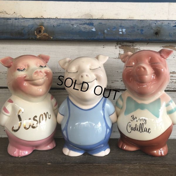 画像9: Vintage Ceramic Piggy Bank Blue (J955)