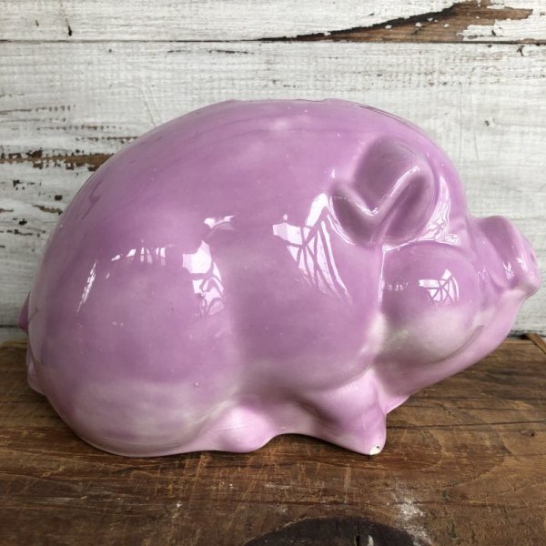 画像2: Vintage Ceramic Piggy Bank Pink (J952)