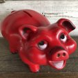 画像8: Vintage Plastic Piggy Bank Red (J954)