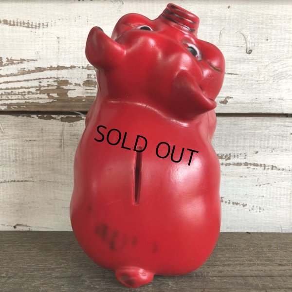 画像9: Vintage Plastic Piggy Bank Red (J954)