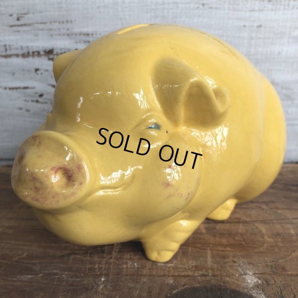 画像5: Vintage Ceramic Piggy Bank Yellow (J953)