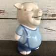 画像2: Vintage Ceramic Piggy Bank Blue (J955) (2)