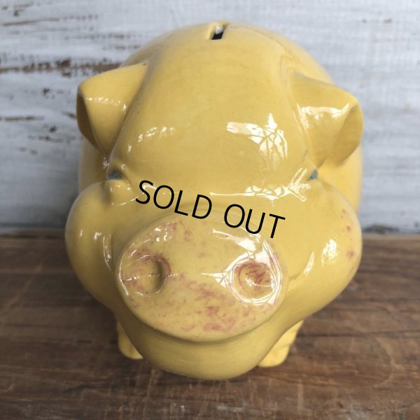 画像6: Vintage Ceramic Piggy Bank Yellow (J953)
