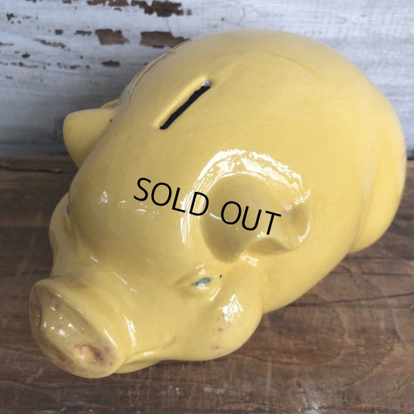 画像7: Vintage Ceramic Piggy Bank Yellow (J953)